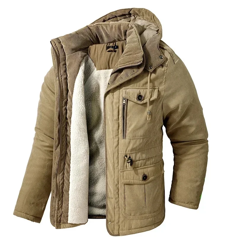 Outdoor Fleece Coats Military Outdoor Men's Thicken Parkas Warm Winter Jacket Cotton-Padded Male Windbreaker Hooded Outwear
Outdoor Fleece Coats Military Outdoor Men's Thicken Parkas Warm Winter Jacket Cotton-Padded Male Windbreaker Hooded Outwear