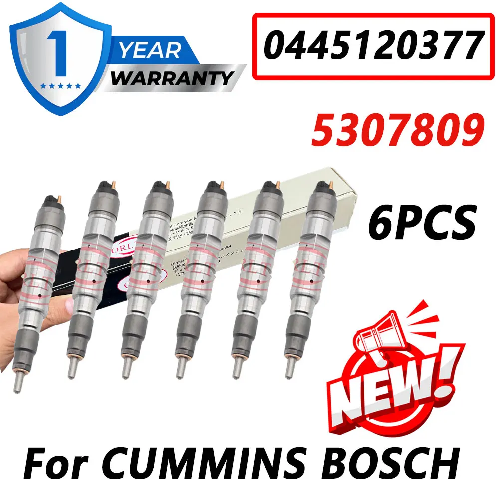 6PCS NEW 5307809 0445120377 Fuel Injector Nozzle for Cummins Diesel Engine Replacement for Bosch CRIN3
6PCS NEW 5307809 0445120377 Fuel Injector Nozzle for Cummins Diesel Engine Replacement for Bosch CRIN3