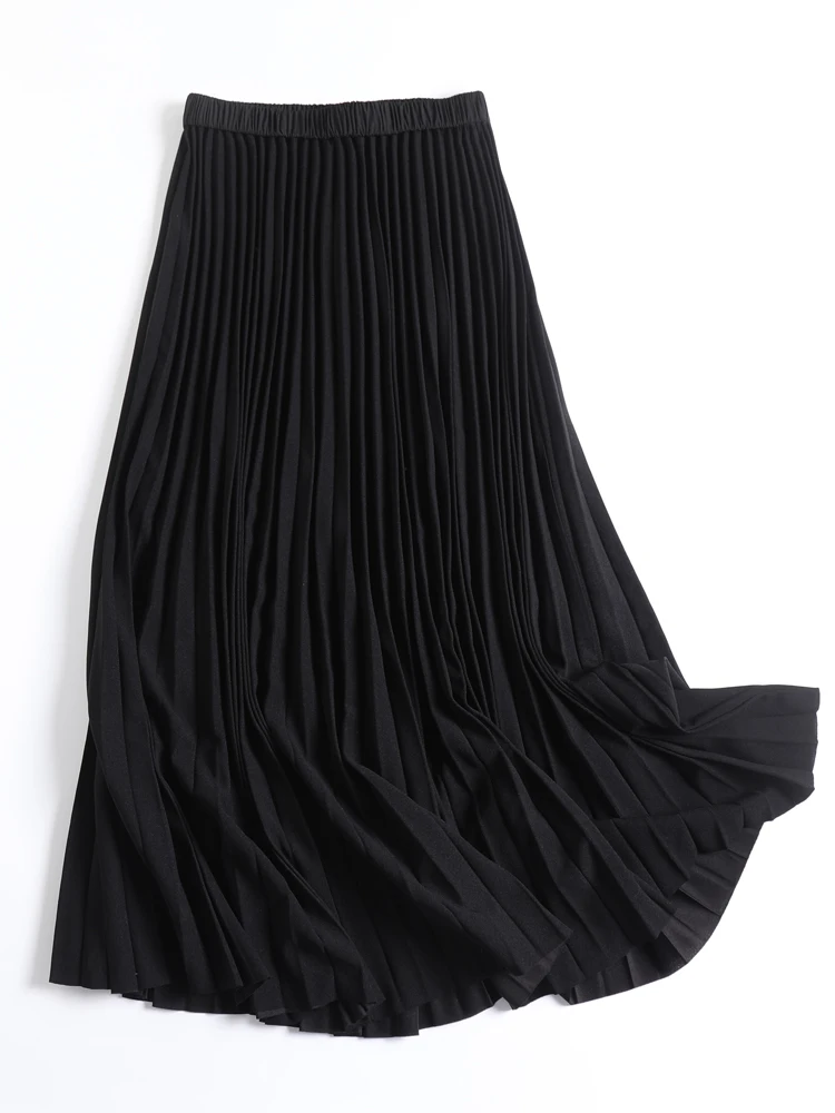 Elegant Black Elastic Waist Slimming Half-length Skirt Women's Fashionable Polyester Gored A-line Midi Skirt
Elegant Black Elastic Waist Slimming Half-length Skirt Women's Fashionable Polyester Gored A-line Midi Skirt