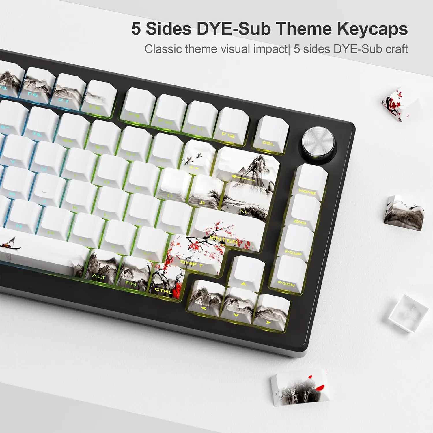 QBYI Plum Blossom PBT Keycaps Side Print Shine Through Custom Keycaps 75 Percent Dye Sub/Double Shot Cherry Profile Key Cap Set
QBYI Plum Blossom PBT Keycaps Side Print Shine Through Custom Keycaps 75 Percent Dye Sub/Double Shot Cherry Profile Key Cap Set