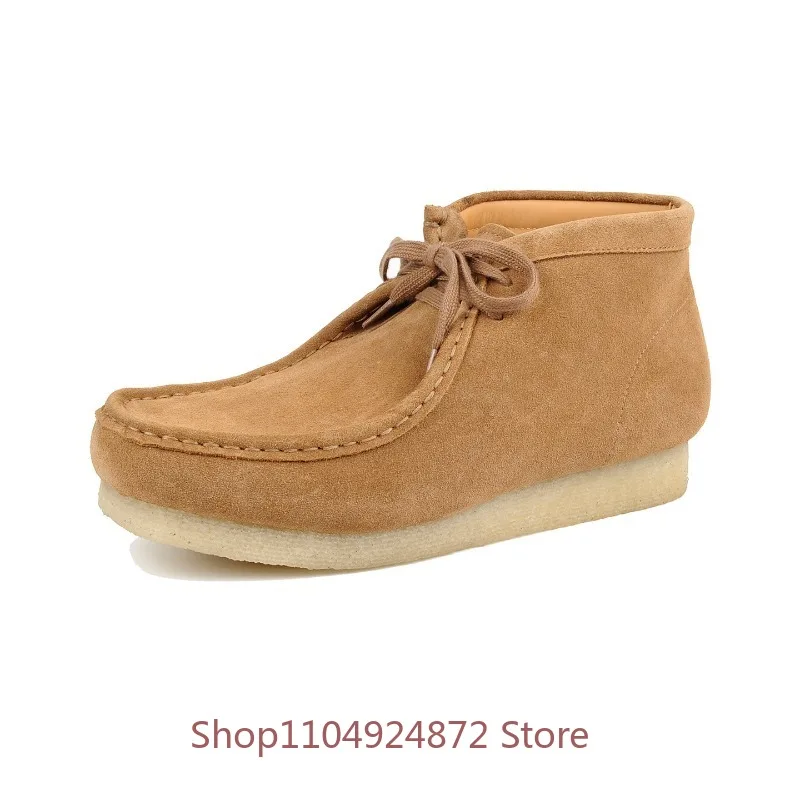 British High Top Cow Suede Casual Oxdord Boots Men's Shoes Lace Up Thick Sole Work Ankle Boots Man Outdoor Walking Motorcycle
British High Top Cow Suede Casual Oxdord Boots Men's Shoes Lace Up Thick Sole Work Ankle Boots Man Outdoor Walking Motorcycle