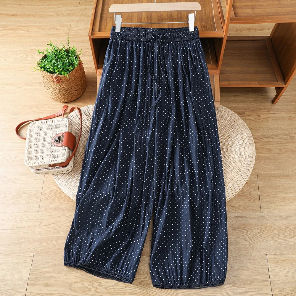 Loose Women's Summer Casual Pants Large Size Polka Dot Hollow out Wide Leg Lantern Pants Nine Point Loose Thin Lantern Pants
Loose Women's Summer Casual Pants Large Size Polka Dot Hollow out Wide Leg Lantern Pants Nine Point Loose Thin Lantern Pants