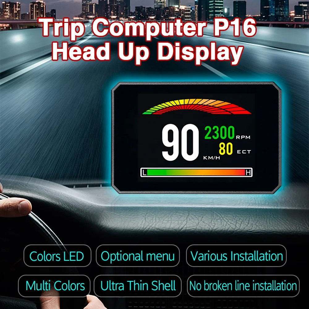 Smart Display P16 Car HUD Head up Display Car Navigation OBD2 Speedometer Alarm
Smart Display P16 Car HUD Head up Display Car Navigation OBD2 Speedometer Alarm