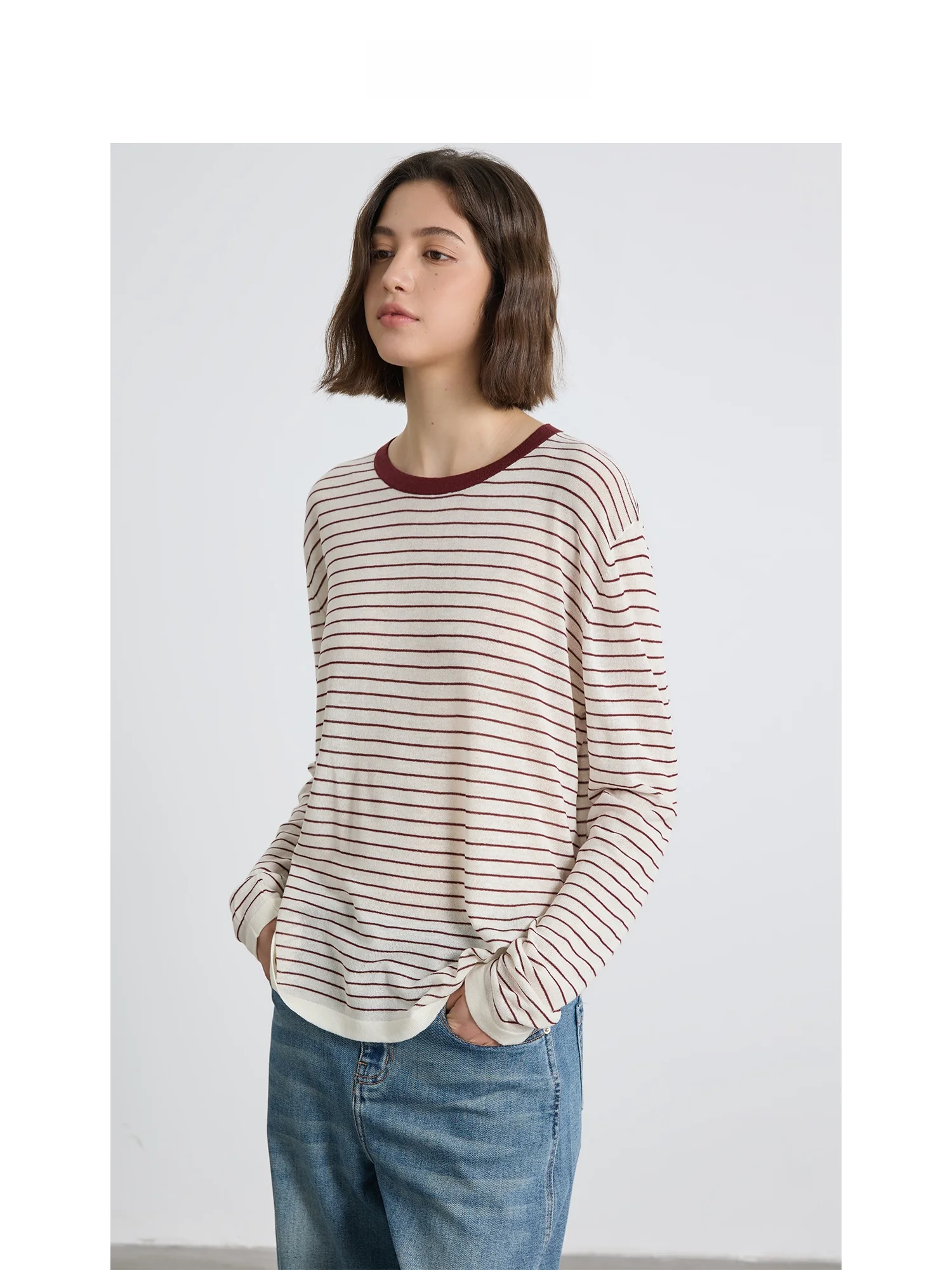 Gansen Silk Linen Back Hollow Design Striped Long Sleeve Air Conditioner Cover up Sunscreen Top Women's Casual Loose Fit T-shirt
Gansen Silk Linen Back Hollow Design Striped Long Sleeve Air Conditioner Cover up Sunscreen Top Women's Casual Loose Fit T-shirt
