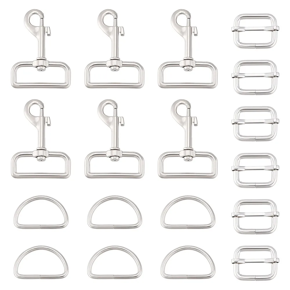 6Pcs Iron D Rings Bag Buckles 6Pcs Alloy Swivel Clasps 6Pcs Iron Adjuster Slides Buckles Platinum 27.5~67.5x29~48x4~10mm
6Pcs Iron D Rings Bag Buckles 6Pcs Alloy Swivel Clasps 6Pcs Iron Adjuster Slides Buckles Platinum 27.5~67.5x29~48x4~10mm