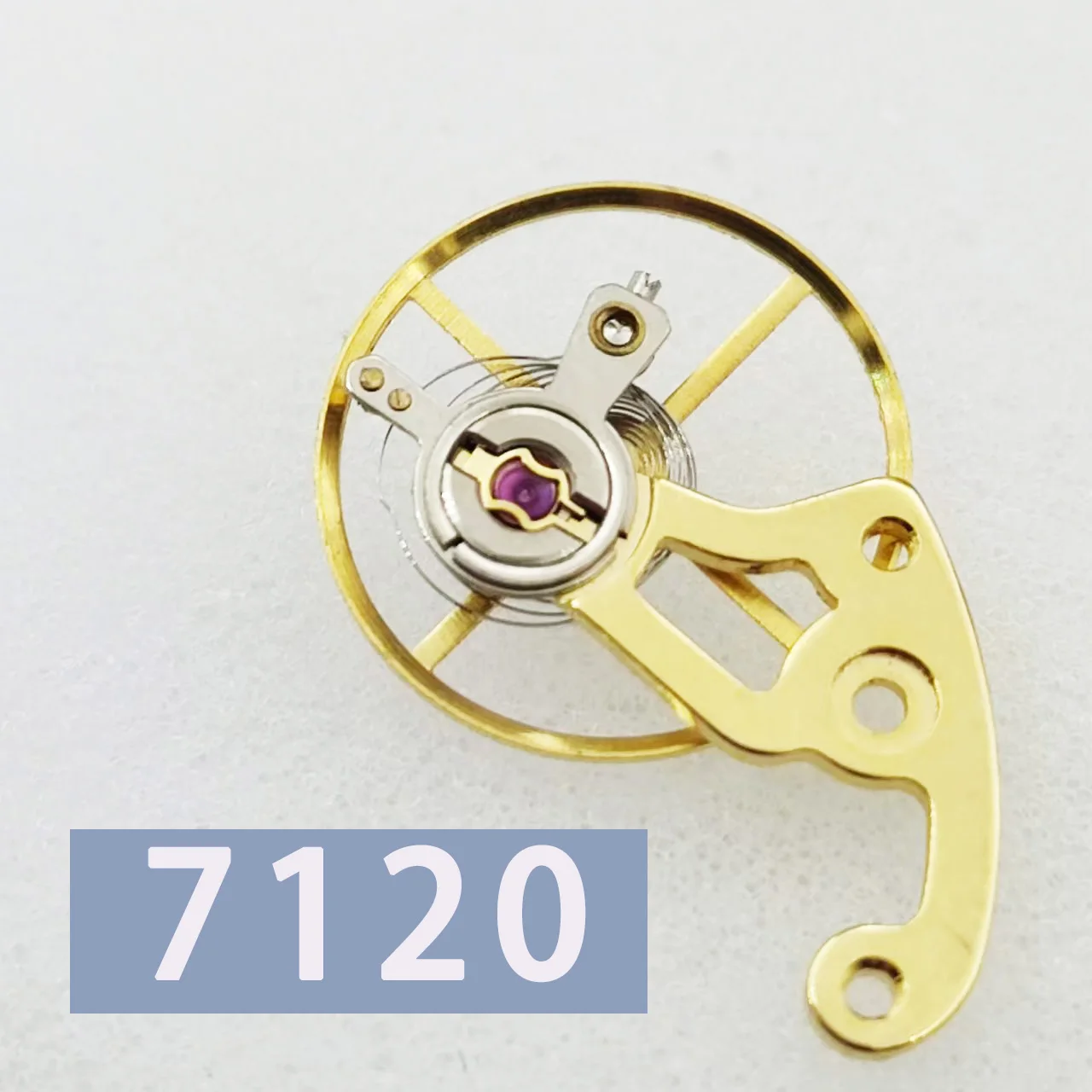 Watch accessory balance wheel assembly suitable for 7120 movement full swing set with gold hollow out
Watch accessory balance wheel assembly suitable for 7120 movement full swing set with gold hollow out