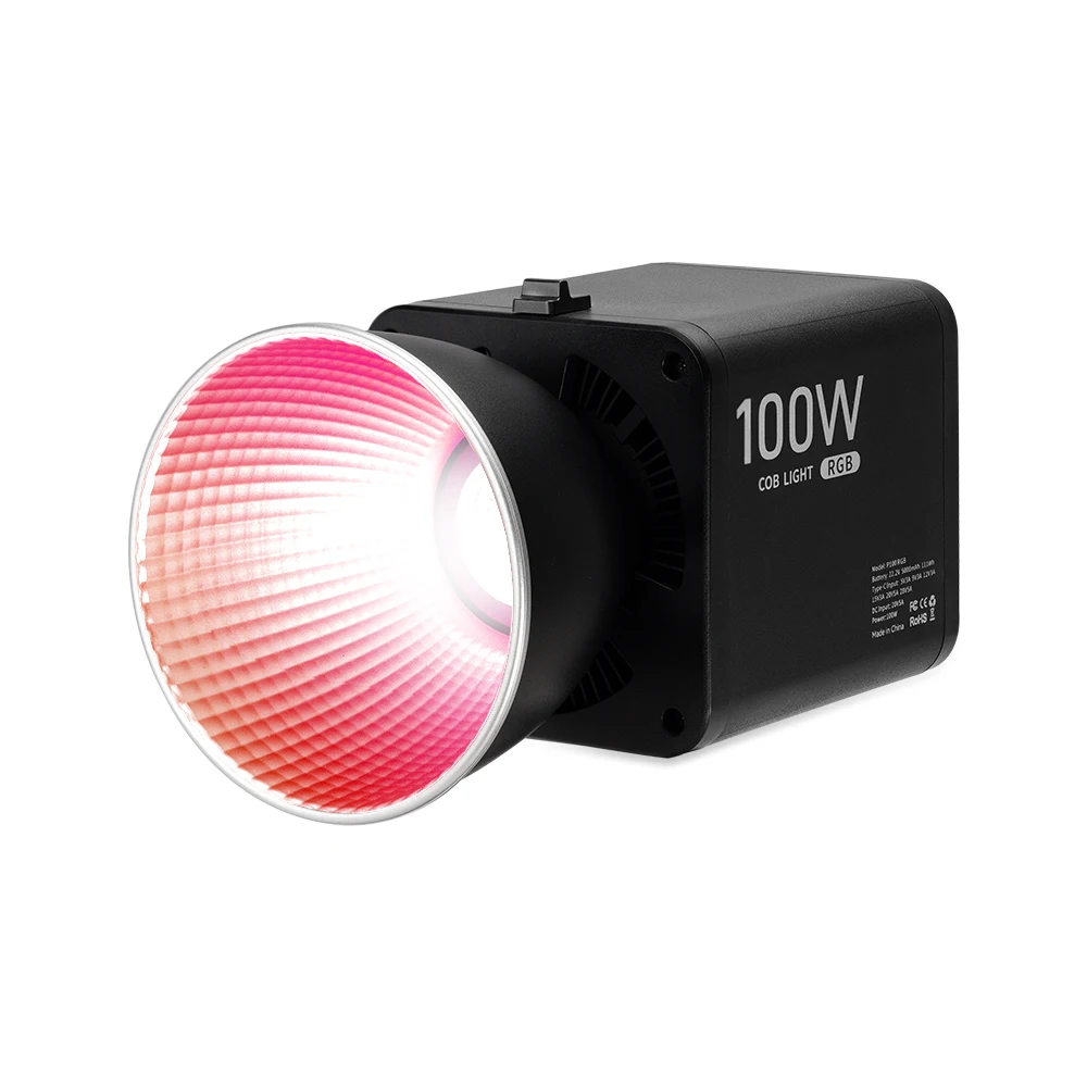 New 100W RGB LED Video Light 2700K-6500K COB Mini Bowens Mount Silent Continuous Output Lighting for Video Recording Photography
New 100W RGB LED Video Light 2700K-6500K COB Mini Bowens Mount Silent Continuous Output Lighting for Video Recording Photography