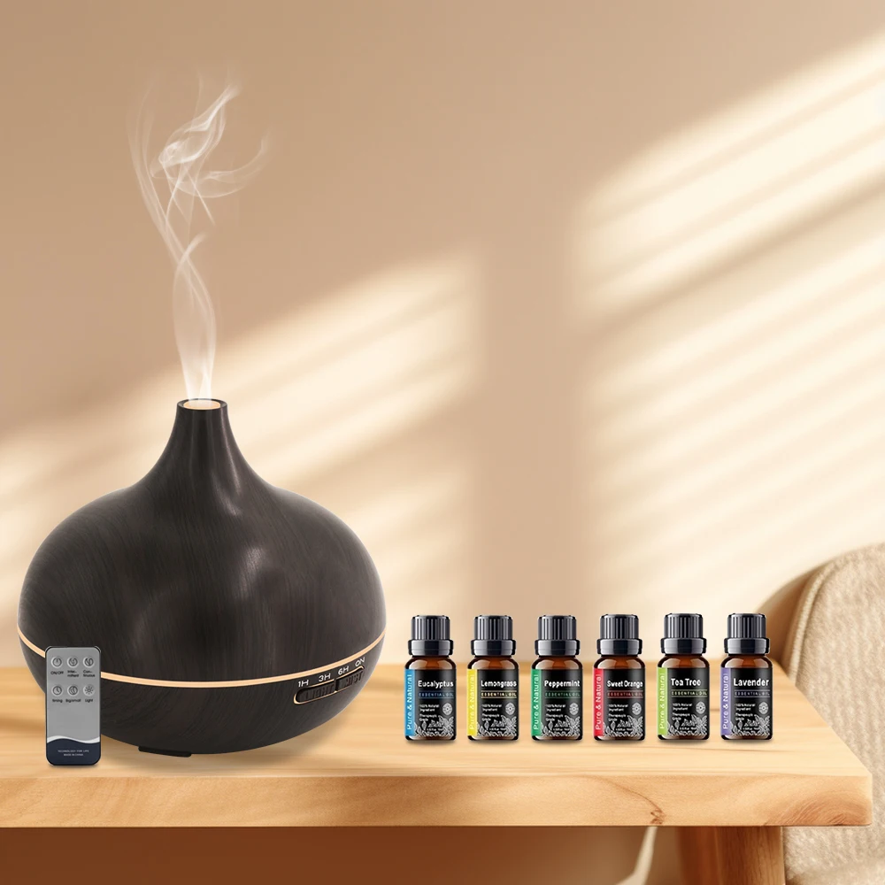 Large 550ml Aromatherapy Diffuser for Bedroom & Office Wood Grain Ultrasonic Humidifier with Remote, 7 Color LED Mood Light & 6
Large 550ml Aromatherapy Diffuser for Bedroom & Office Wood Grain Ultrasonic Humidifier with Remote, 7 Color LED Mood Light & 6