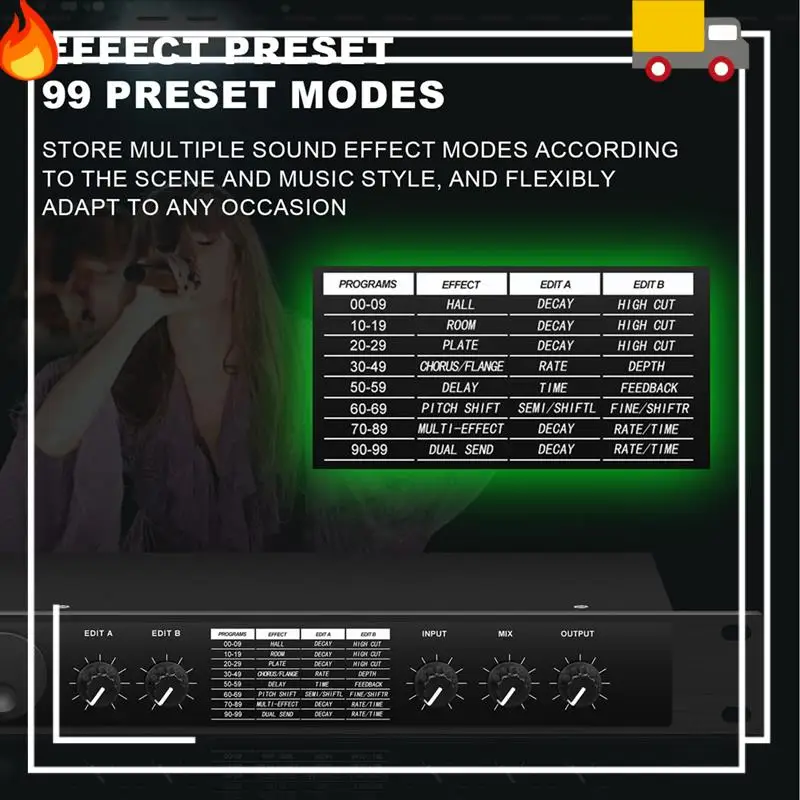 Professional Digital Reverberation Multi Effect DSP Processor Audio Processor Equalizer Durable Easy Install US PLUG
Professional Digital Reverberation Multi Effect DSP Processor Audio Processor Equalizer Durable Easy Install US PLUG