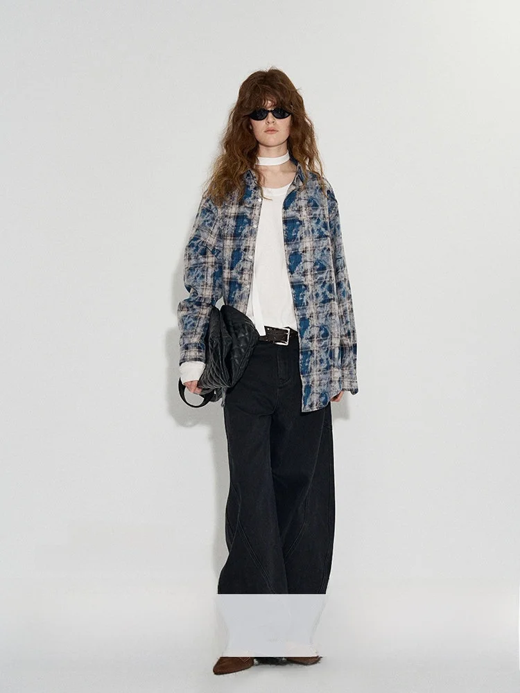 CECI TANG Vintage Dyeing Plaid Loose Shirt Double Sided Wearable Women's Pure Cotton Long Sleeve Button up Shirt Spring 2025
CECI TANG Vintage Dyeing Plaid Loose Shirt Double Sided Wearable Women's Pure Cotton Long Sleeve Button up Shirt Spring 2025
