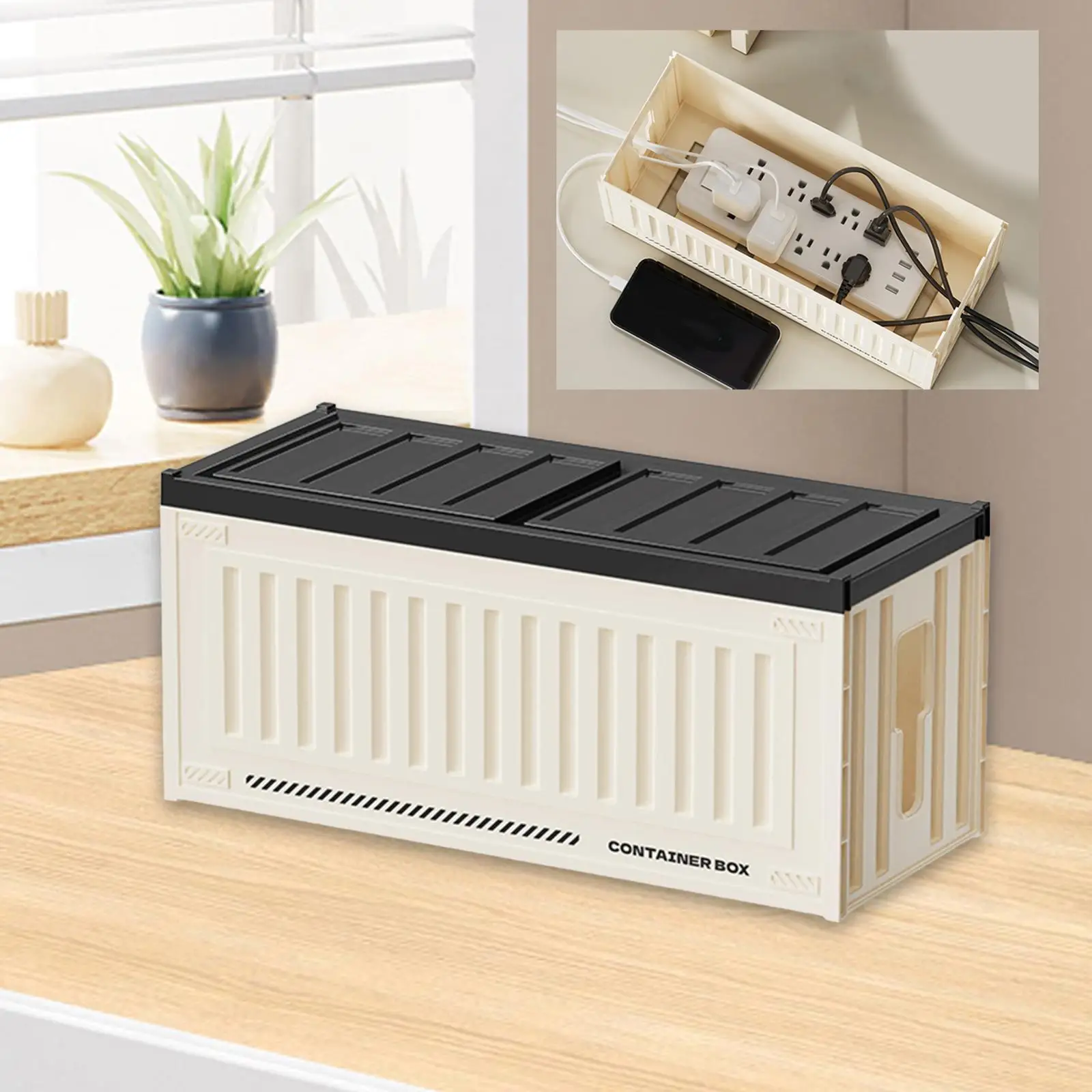 Desktop Cable Management Box Dustproof Large Capacity Power Strip Holder For Home USB Hub Tabletop TV Computer Wires Desk
Desktop Cable Management Box Dustproof Large Capacity Power Strip Holder For Home USB Hub Tabletop TV Computer Wires Desk