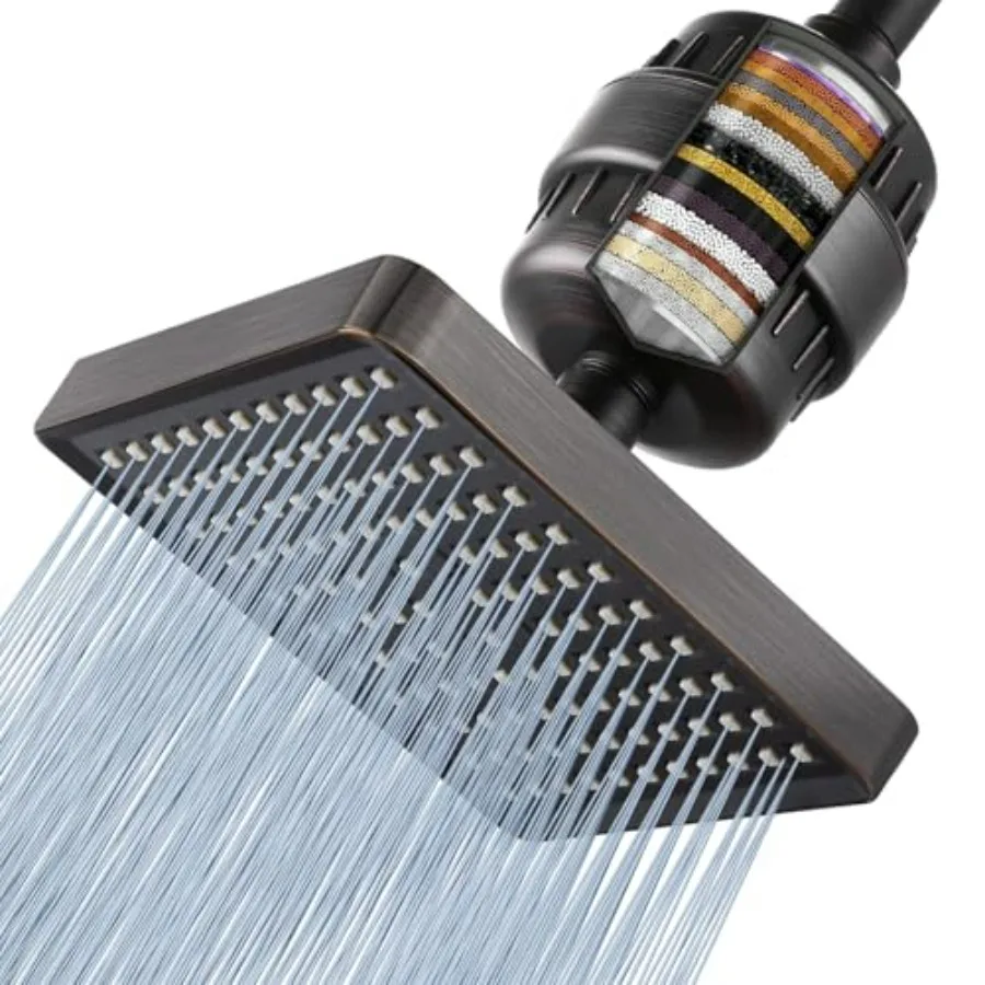 Filtered Shower Head - 20 Stage Luxury Rain Shower Filter for Hard Water to Remove Chlorine and Harmful Substances - 6 Square H
Filtered Shower Head - 20 Stage Luxury Rain Shower Filter for Hard Water to Remove Chlorine and Harmful Substances - 6 Square H