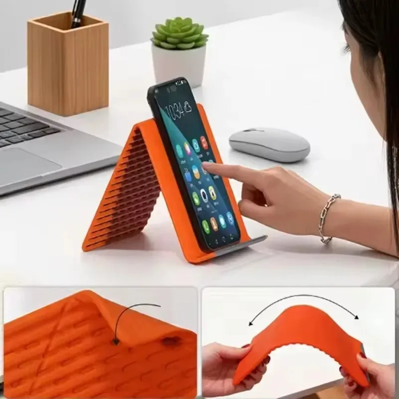 Portable Silicone Mobile Phone Holder Lazy Bracket Freely Bendable into Any Shape Multi-Angle Adjustable Tablet Desktop Stand
Portable Silicone Mobile Phone Holder Lazy Bracket Freely Bendable into Any Shape Multi-Angle Adjustable Tablet Desktop Stand