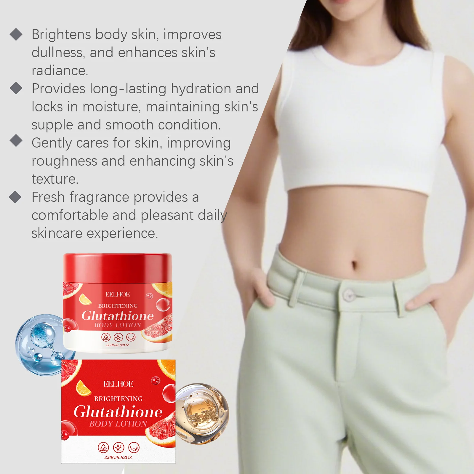 EELHOE Brightening Body Lotion For Glowing Skin, Lightweight Moisturizing Non-Greasy Hydrating Lotion Smooth Skin For Daily Use
EELHOE Brightening Body Lotion For Glowing Skin, Lightweight Moisturizing Non-Greasy Hydrating Lotion Smooth Skin For Daily Use