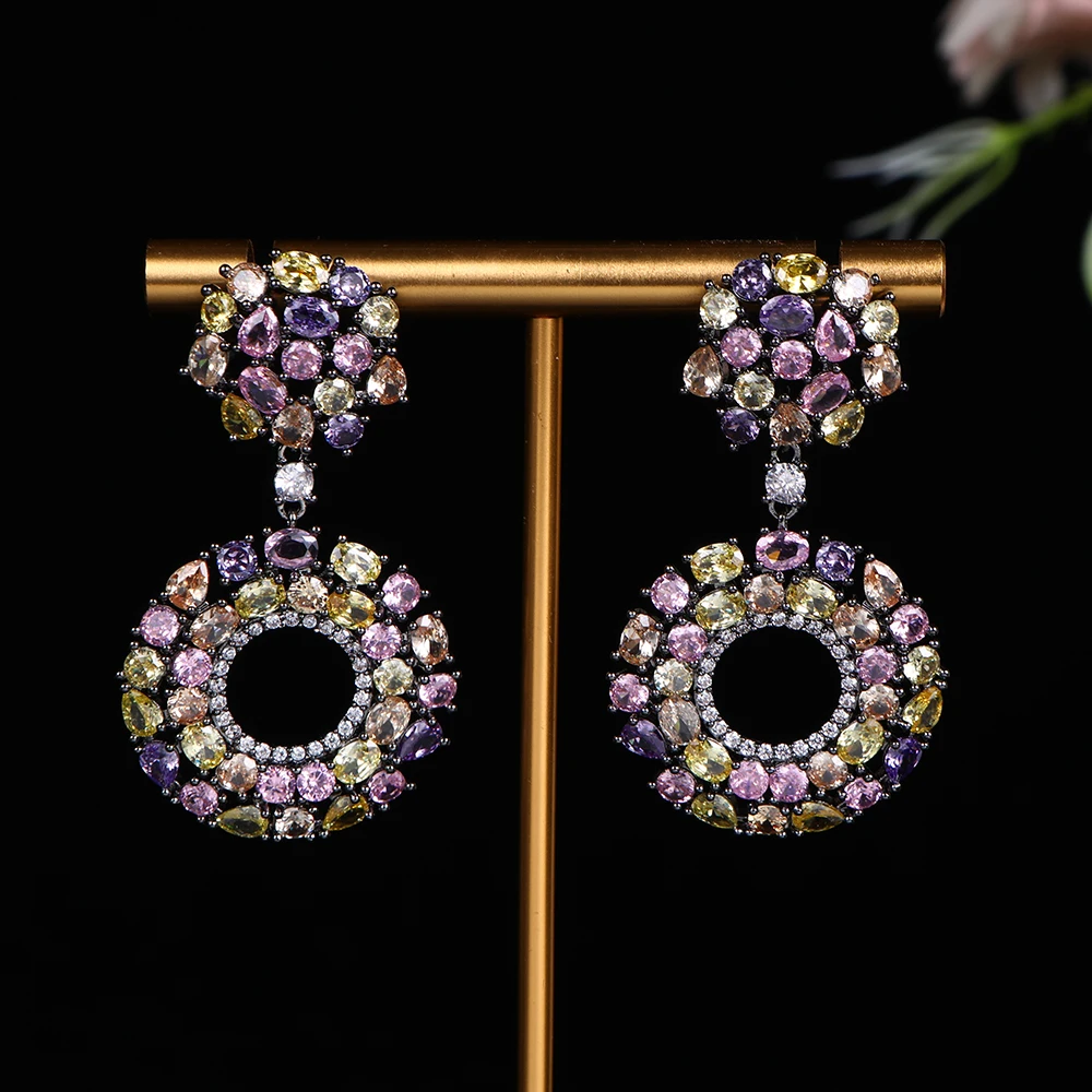 Luxury Multicolor Cubic Zirconia round Big Hoop Earrings for women Wedding Dubai Trendy E1662
Luxury Multicolor Cubic Zirconia round Big Hoop Earrings for women Wedding Dubai Trendy E1662