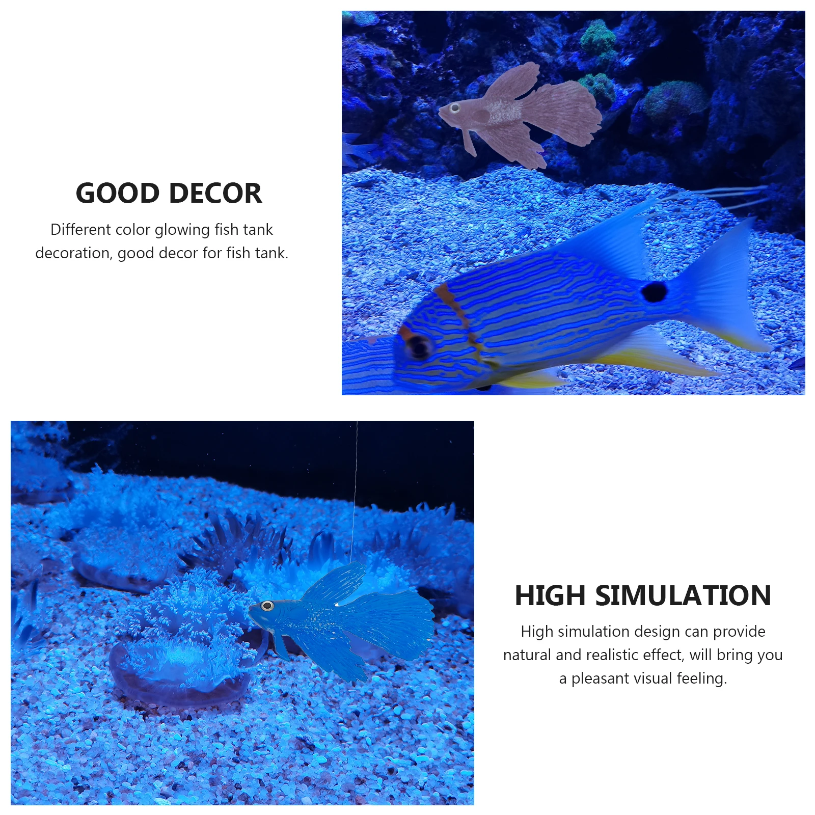 3pcs Silicone Betta Fish Tank Aquarium Simulation Fish Decorations High Simulation Aquarium Artificial Glow in Dark naments
3pcs Silicone Betta Fish Tank Aquarium Simulation Fish Decorations High Simulation Aquarium Artificial Glow in Dark naments