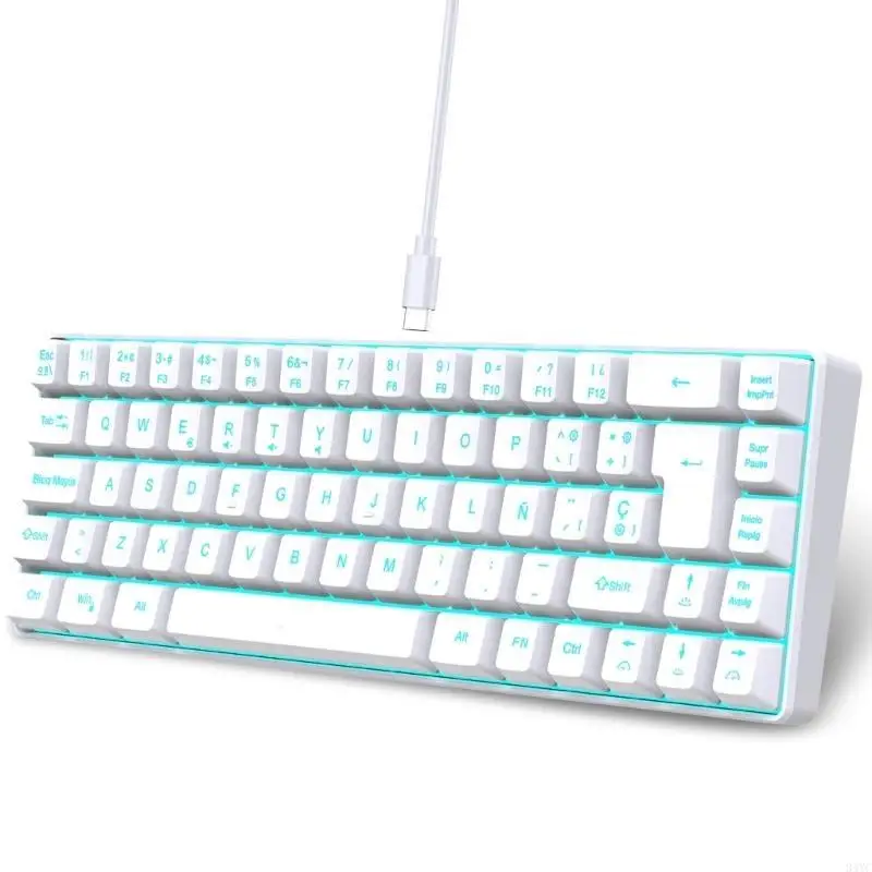 Corded Gaming Keyboard for PC Gamers RGB Backlits Spanish Membrane Keyboard 68 Key Desktop Computer Keyboard
Corded Gaming Keyboard for PC Gamers RGB Backlits Spanish Membrane Keyboard 68 Key Desktop Computer Keyboard