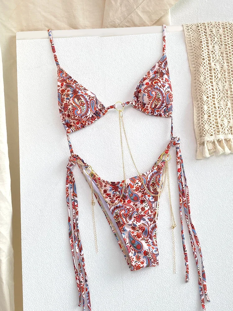 Sexy Triangle Chains Bikini Sets Micro Thongs Swimsuit Women Bathing Suit Biquini Bandage Beachwear Print Swimwear Thong Bikini
Sexy Triangle Chains Bikini Sets Micro Thongs Swimsuit Women Bathing Suit Biquini Bandage Beachwear Print Swimwear Thong Bikini