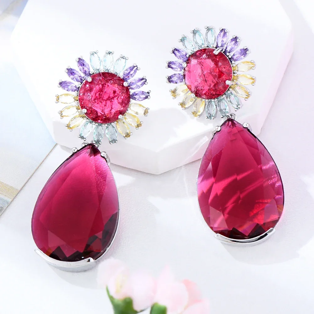 Kellybola New Design Big Red Earrings Jewelry Luxury Zircon Flower Elegant Women Shiny Wedding Party Earrings HigH Quality
Kellybola New Design Big Red Earrings Jewelry Luxury Zircon Flower Elegant Women Shiny Wedding Party Earrings HigH Quality