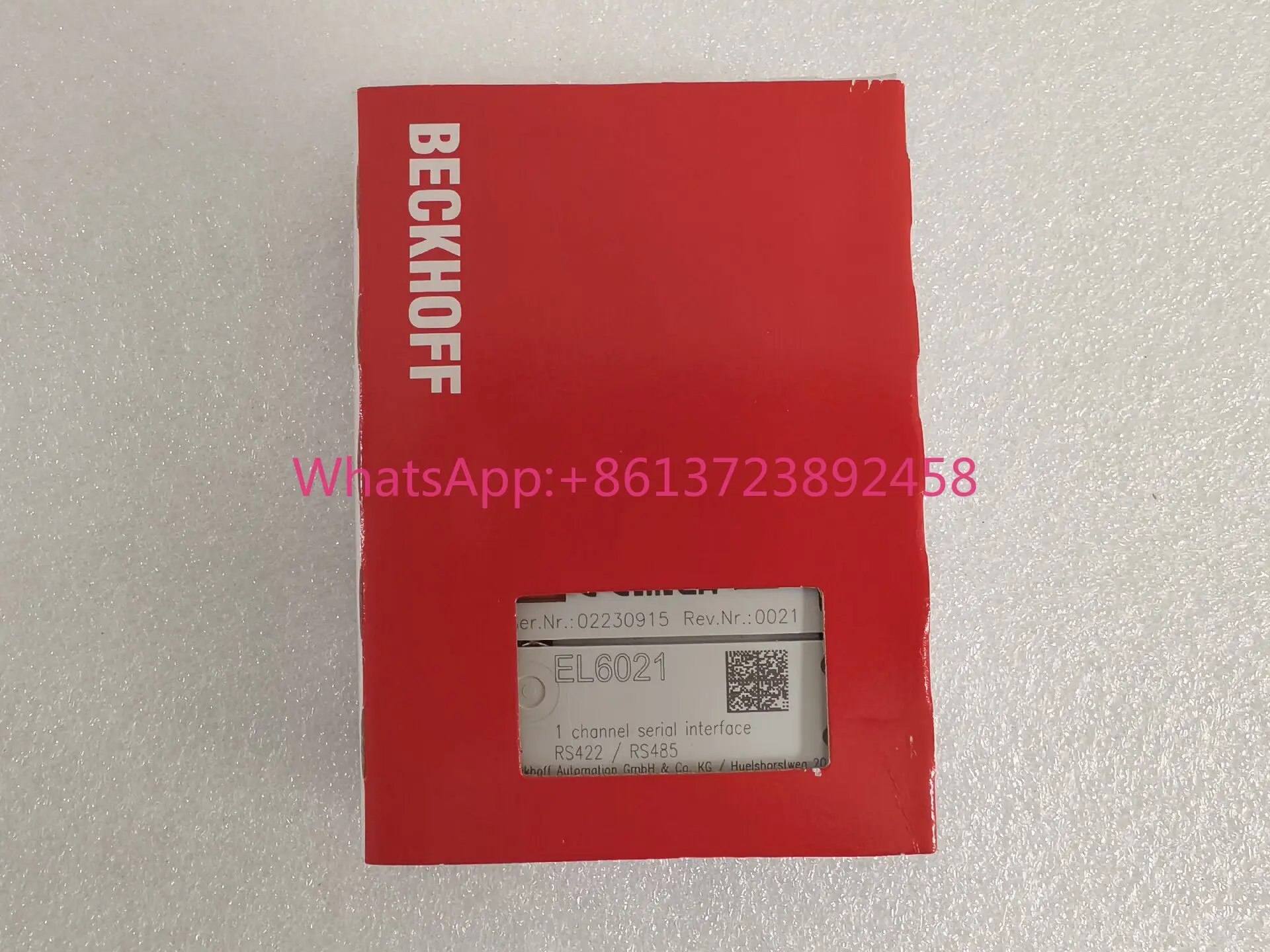 BECKHOFF EL6021 with code, German Beckhoff module, spot
BECKHOFF EL6021 with code, German Beckhoff module, spot