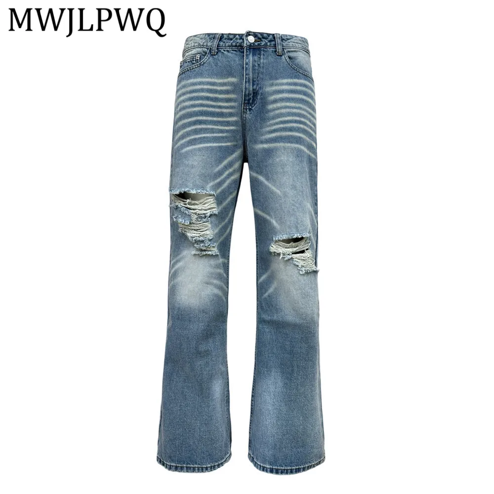 MWJLPWQ Men's Distressed Ripped Jeans High Street Fashion Vintage Washed Cleanfi Punk Style Casual Slimming Flared Pants 16476
MWJLPWQ Men's Distressed Ripped Jeans High Street Fashion Vintage Washed Cleanfi Punk Style Casual Slimming Flared Pants 16476
