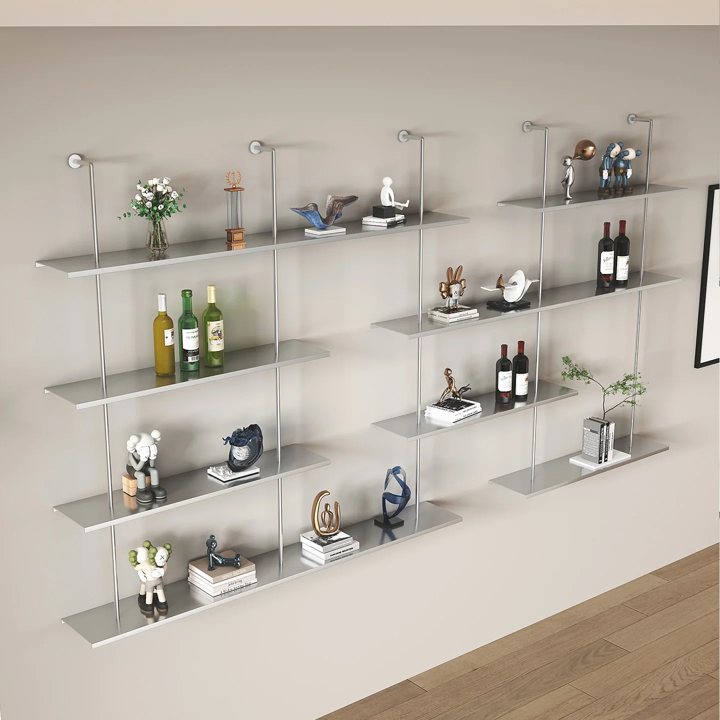 shelf wall bookshelf wall-mounted shelf metal wine rack wall-mounted display rack Italian aluminum plate rack customization
shelf wall bookshelf wall-mounted shelf metal wine rack wall-mounted display rack Italian aluminum plate rack customization