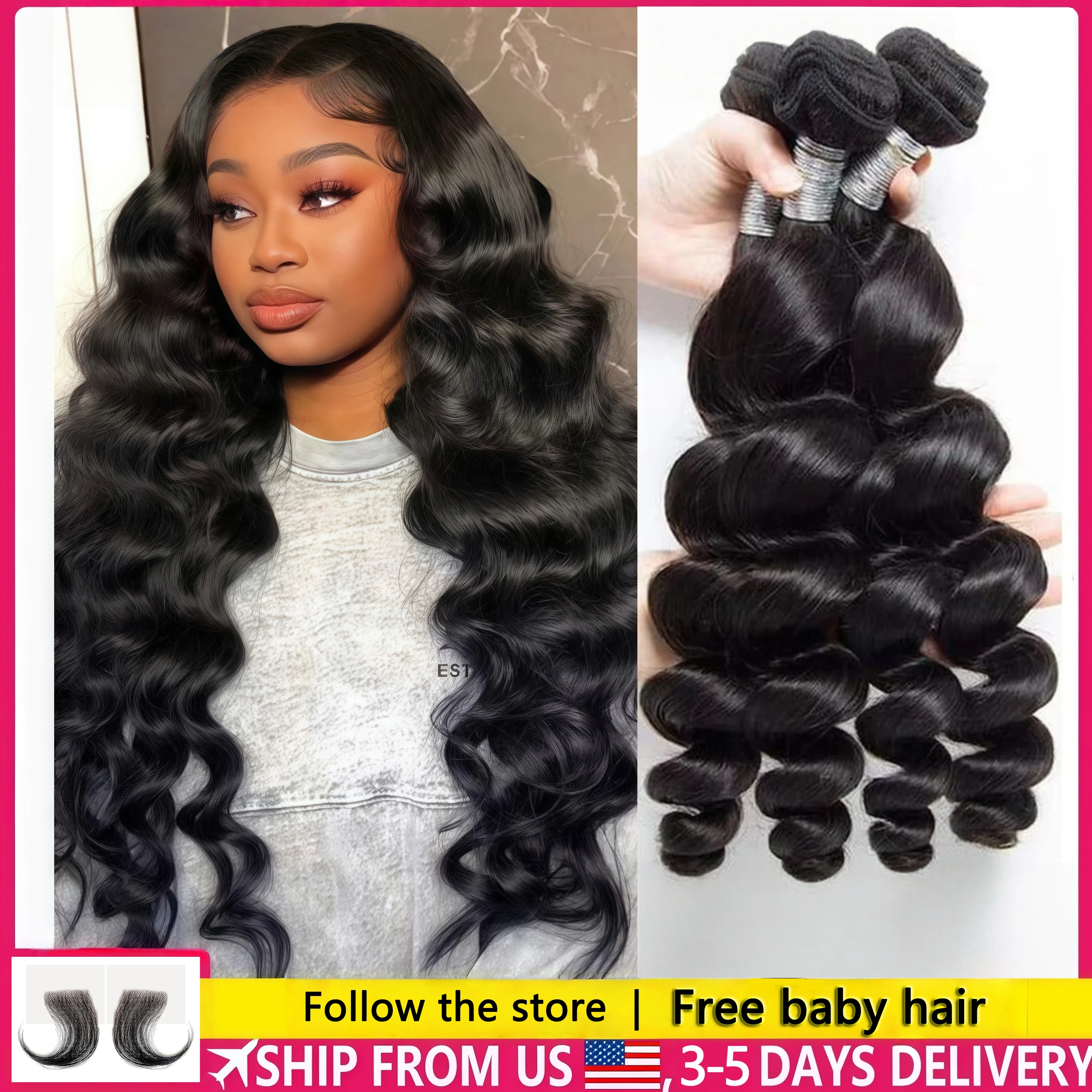 SoulGlow Loose Wave Human Hair Bundles With Closure Indian Hair Weave 4 PC Bundles With Lace Closure Wavy Human Hair Extensions
SoulGlow Loose Wave Human Hair Bundles With Closure Indian Hair Weave 4 PC Bundles With Lace Closure Wavy Human Hair Extensions