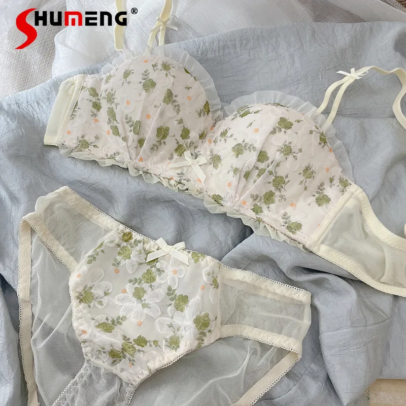 Романтическое кружевное нижнее белье с принтом для девочек, дышащий хлопковый комплект с беспроводным бюстгальтером пуш-ап, женские милые короткие костюмы в японском стиле
Романтическое кружевное нижнее белье с принтом для девочек, дышащий хлопковый комплект с беспроводным бюстгальтером пуш-ап, женские милые короткие костюмы в японском стиле