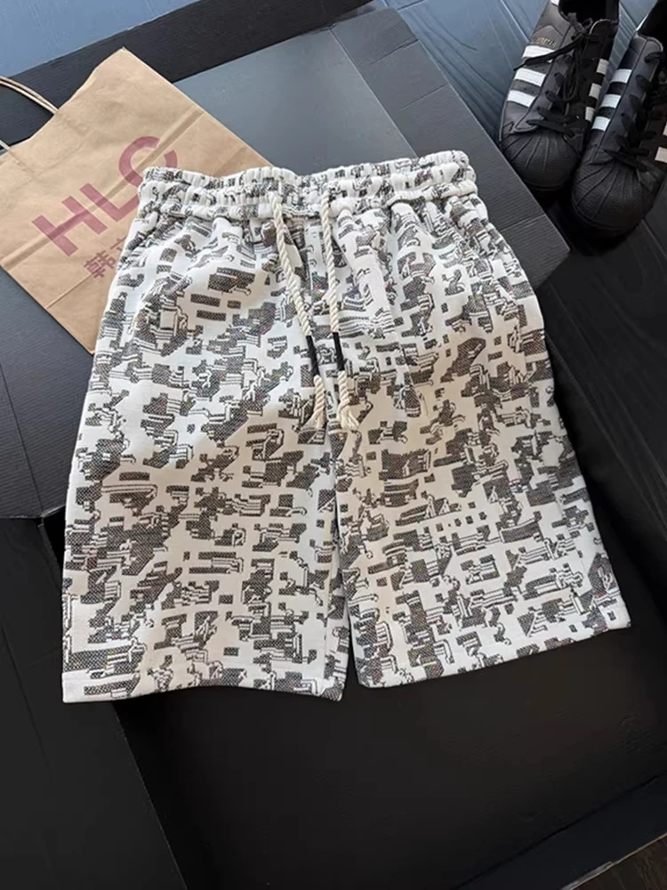 Black White Contrast Color Knitted Embroidered Flower Short Pants Men's Summer High Design Sports Straight Five-Point Pants
Black White Contrast Color Knitted Embroidered Flower Short Pants Men's Summer High Design Sports Straight Five-Point Pants