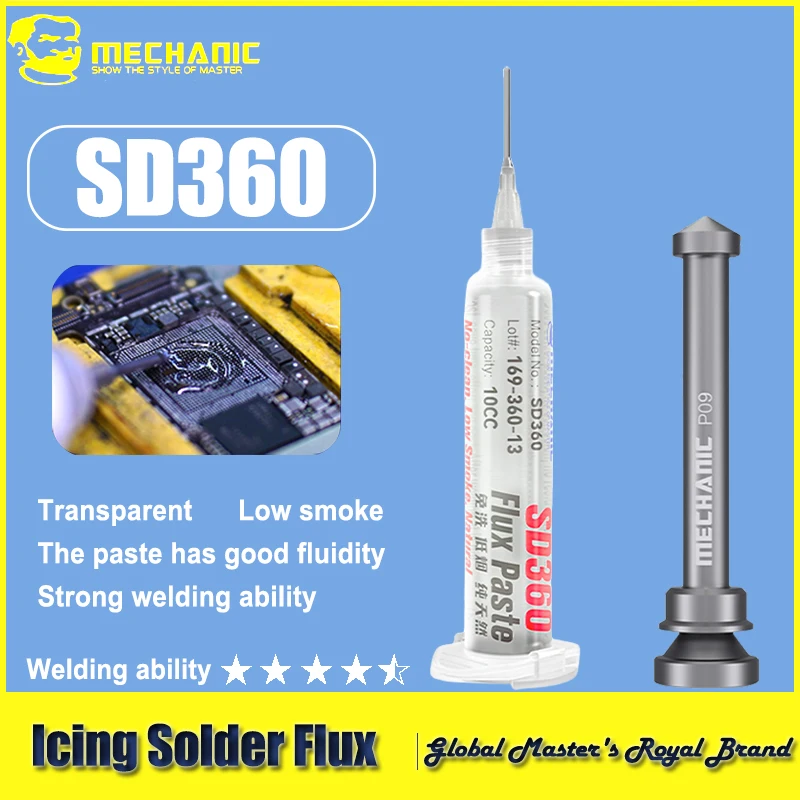 【MECHANIC】 SD360 Flux Solder Paste No-clean Transparent Welding Paste Flux With Push Rod for PCB SMD BGA Soldering Tools 
【MECHANIC】 SD360 Flux Solder Paste No-clean Transparent Welding Paste Flux With Push Rod for PCB SMD BGA Soldering Tools