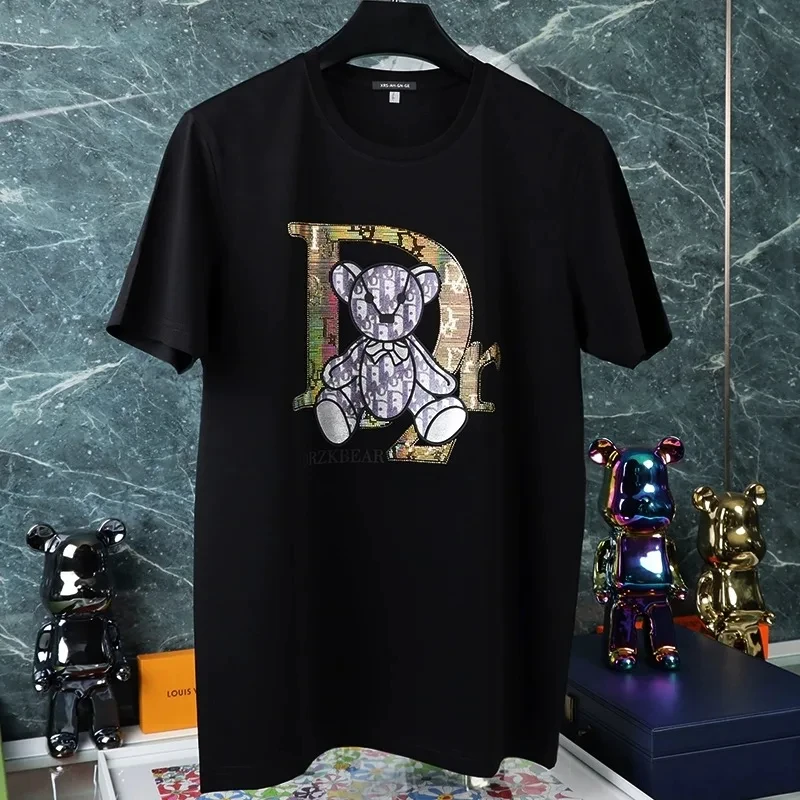 European Goods 2024 Little Bear Letter Printed Short Sleeved Summer New Casual Cotton Round Neck Pullover Men's T-Shirt Trendy
European Goods 2024 Little Bear Letter Printed Short Sleeved Summer New Casual Cotton Round Neck Pullover Men's T-Shirt Trendy