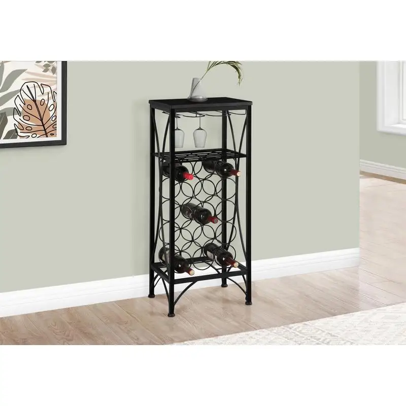 Transitional Home Bar with Black Metal Wine Rack
Transitional Home Bar with Black Metal Wine Rack