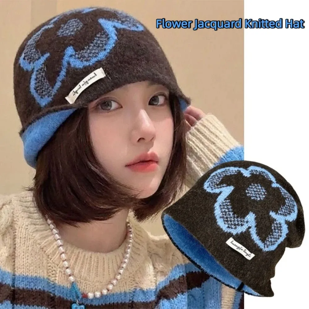 Cute Printed Flower Jacquard Knitted Hat Wool Warm Printing Knit Cap Korean Retro Ear Protection Hat Girls
Cute Printed Flower Jacquard Knitted Hat Wool Warm Printing Knit Cap Korean Retro Ear Protection Hat Girls
