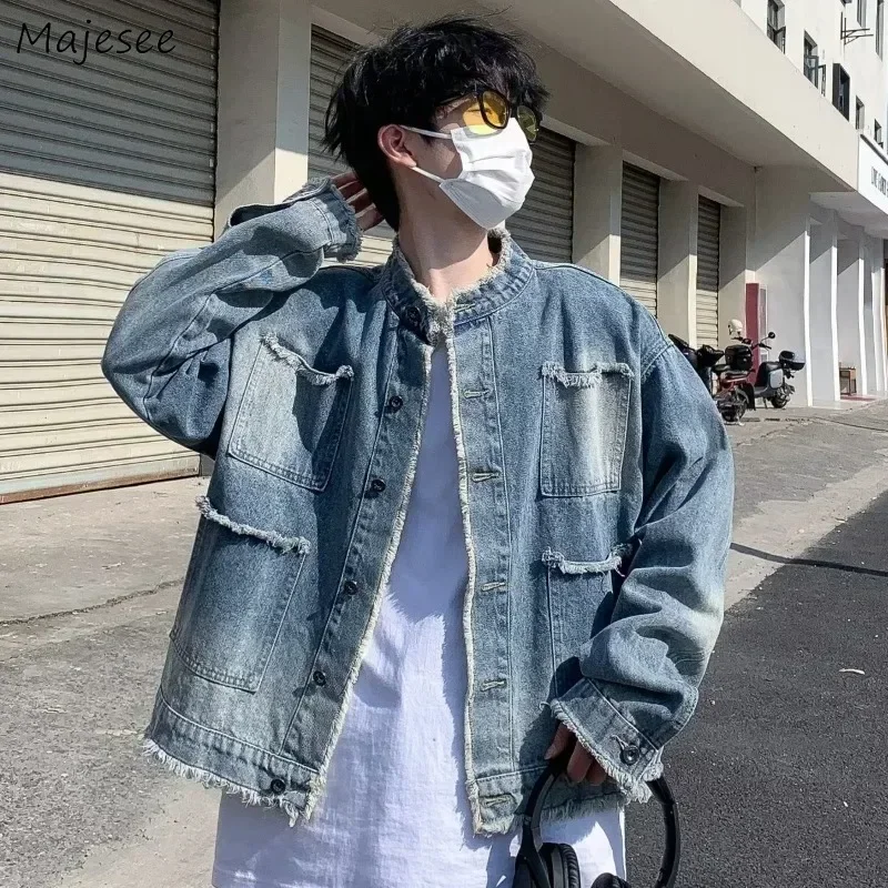 Американские винтажные джинсовые куртки для мужчин с потертостями, Harajuku, корейская модная уличная одежда, модная куртка Y2k, повседневная уличная одежда
Американские винтажные джинсовые куртки для мужчин с потертостями, Harajuku, корейская модная уличная одежда, модная куртка Y2k, повседневная уличная одежда