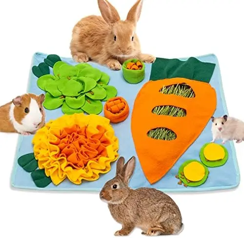 Rabbit Hay Feeder - Fleece Foraging Mat for Small Pets, Anti-Slip Treat Dispenser, Machine Washable
Rabbit Hay Feeder - Fleece Foraging Mat for Small Pets, Anti-Slip Treat Dispenser, Machine Washable
