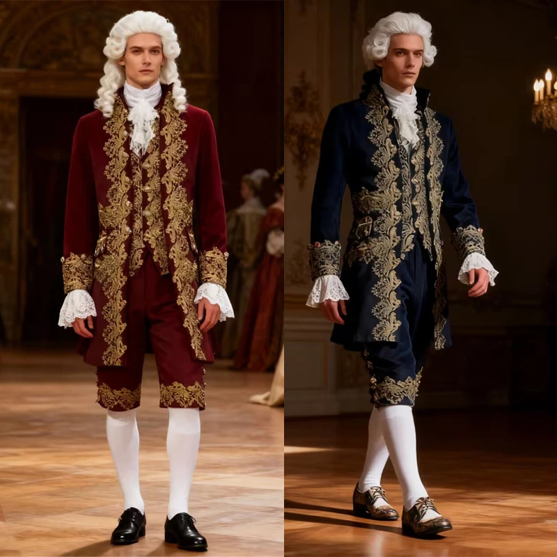 18th Century Deluxe Victorian King Prince Costume for Men Gold Embroidery Court Jacket Suit Halloween Carnival Party Outfits
18th Century Deluxe Victorian King Prince Costume for Men Gold Embroidery Court Jacket Suit Halloween Carnival Party Outfits