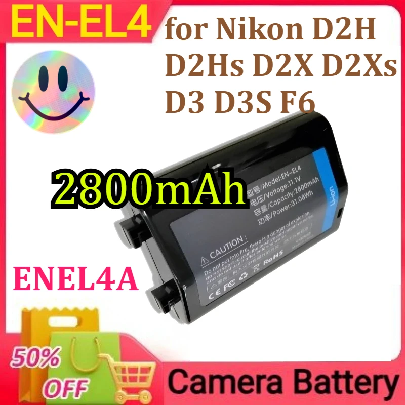 EN-EL4 EL4A Camera Battery for Nikon D2H D2Hs D2X D2Xs D3 D3S F6 MH-21 ENEL4 ENEL4A EN EL4A EN EL4 Battery 2800mAh
EN-EL4 EL4A Camera Battery for Nikon D2H D2Hs D2X D2Xs D3 D3S F6 MH-21 ENEL4 ENEL4A EN EL4A EN EL4 Battery 2800mAh