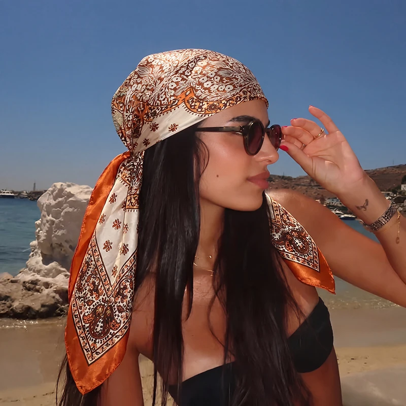 Luxury Satin Square Scarf Paisley Floral Print Hijab Soft Bandana for Women Vacation Beach Headscarf Neck Wrap Hair Accessory
Luxury Satin Square Scarf Paisley Floral Print Hijab Soft Bandana for Women Vacation Beach Headscarf Neck Wrap Hair Accessory