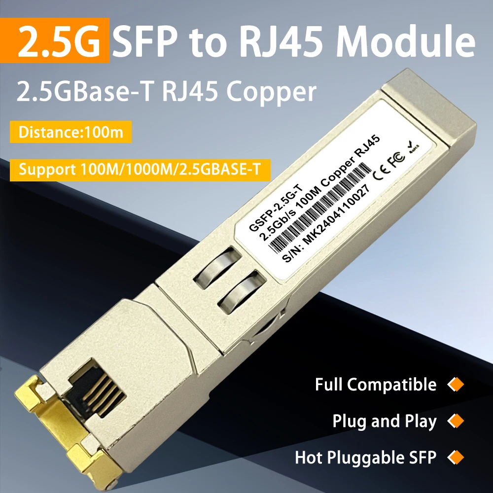 Медный модуль RJ45 SFP 2,5 ГБ, 2,5Gbase-TX, 100 м, разъем RJ45 для Mikrotik, TP-Link, сетевой, Dell...Ethernet-переключатель/волоконное оборудование
Медный модуль RJ45 SFP 2,5 ГБ, 2,5Gbase-TX, 100 м, разъем RJ45 для Mikrotik, TP-Link, сетевой, Dell...Ethernet-переключатель/волоконное оборудование