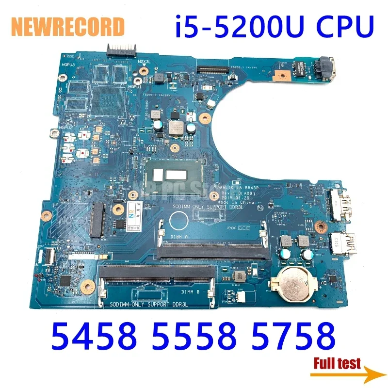 Материнская плата для ноутбука Dell Inspiron 5458 5558 5758 FRV68 0FRV68 CN-0FRV68 I5-5200U CPU 2,2 GHz DDR3L
Материнская плата для ноутбука Dell Inspiron 5458 5558 5758 FRV68 0FRV68 CN-0FRV68 I5-5200U CPU 2,2 GHz DDR3L