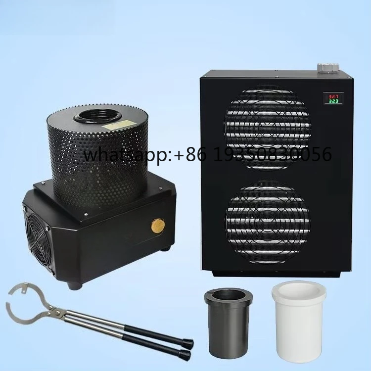 Mini Style Melter 1KG 2KG 3KG Desktop Medium Frequency Furnace with Chilling Equipment Water Chiller for Gold Silver Smelting
Mini Style Melter 1KG 2KG 3KG Desktop Medium Frequency Furnace with Chilling Equipment Water Chiller for Gold Silver Smelting