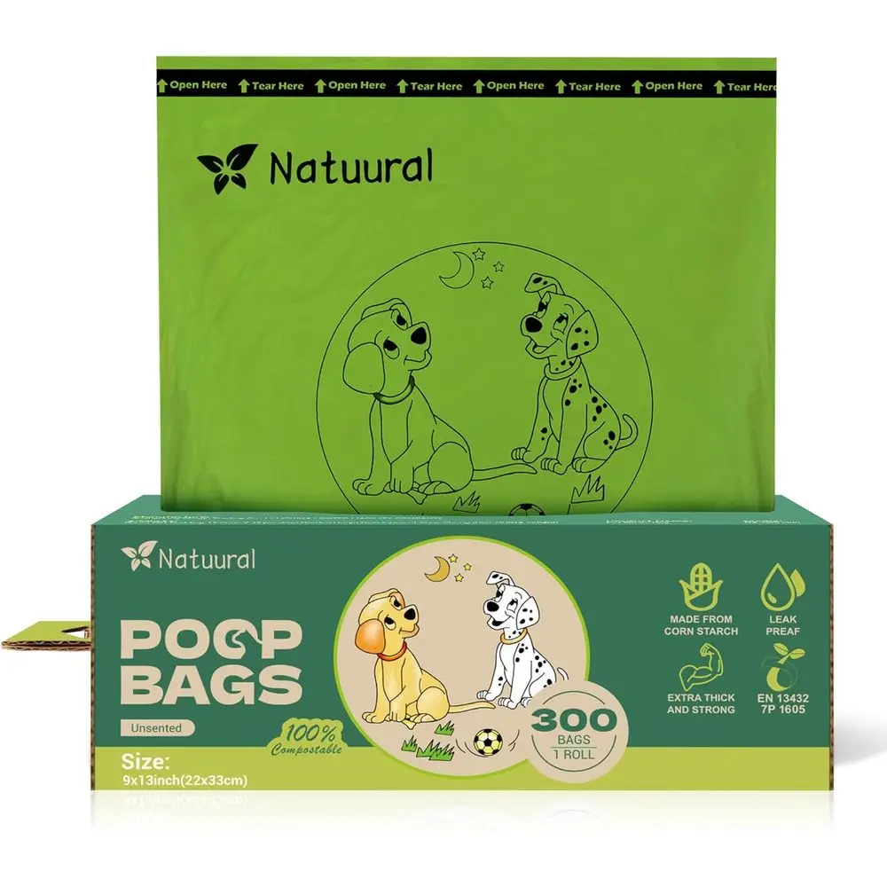 Biodegradable Dog Waste Bags - 300 Count, 1 Roll, Cornstarch-Based, Unscented, Perfect for Yard and Home Cleanup
Biodegradable Dog Waste Bags - 300 Count, 1 Roll, Cornstarch-Based, Unscented, Perfect for Yard and Home Cleanup