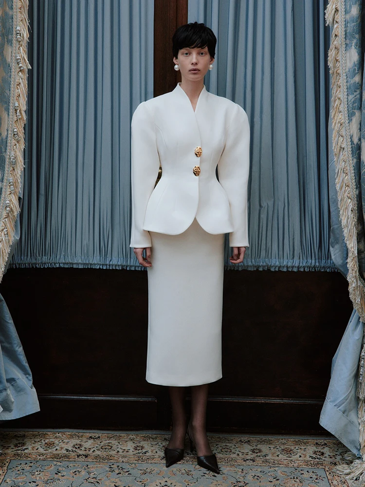 Spring Bust Skirt Suit Women Single-breasted Long Sleeves Coat+high Waist Straight Knee Length Skirt Autumn Female Two-piece Set
Spring Bust Skirt Suit Women Single-breasted Long Sleeves Coat+high Waist Straight Knee Length Skirt Autumn Female Two-piece Set