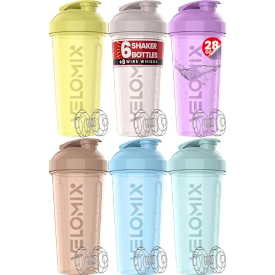 6 PACK- 28 oz Protein Shaker Bottle for Protein Mixes - 6x Wire Whisk Leak Proof Shaker Cups for Protein Shakes Protein Shaker
6 PACK- 28 oz Protein Shaker Bottle for Protein Mixes - 6x Wire Whisk Leak Proof Shaker Cups for Protein Shakes Protein Shaker