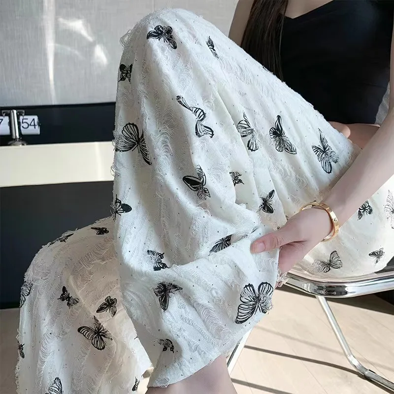 New Chinese Style Butterfly Wide-leg Pants Female Summer New Style High Waist Loose and Lazy White Straight-leg Pants with Holes
New Chinese Style Butterfly Wide-leg Pants Female Summer New Style High Waist Loose and Lazy White Straight-leg Pants with Holes