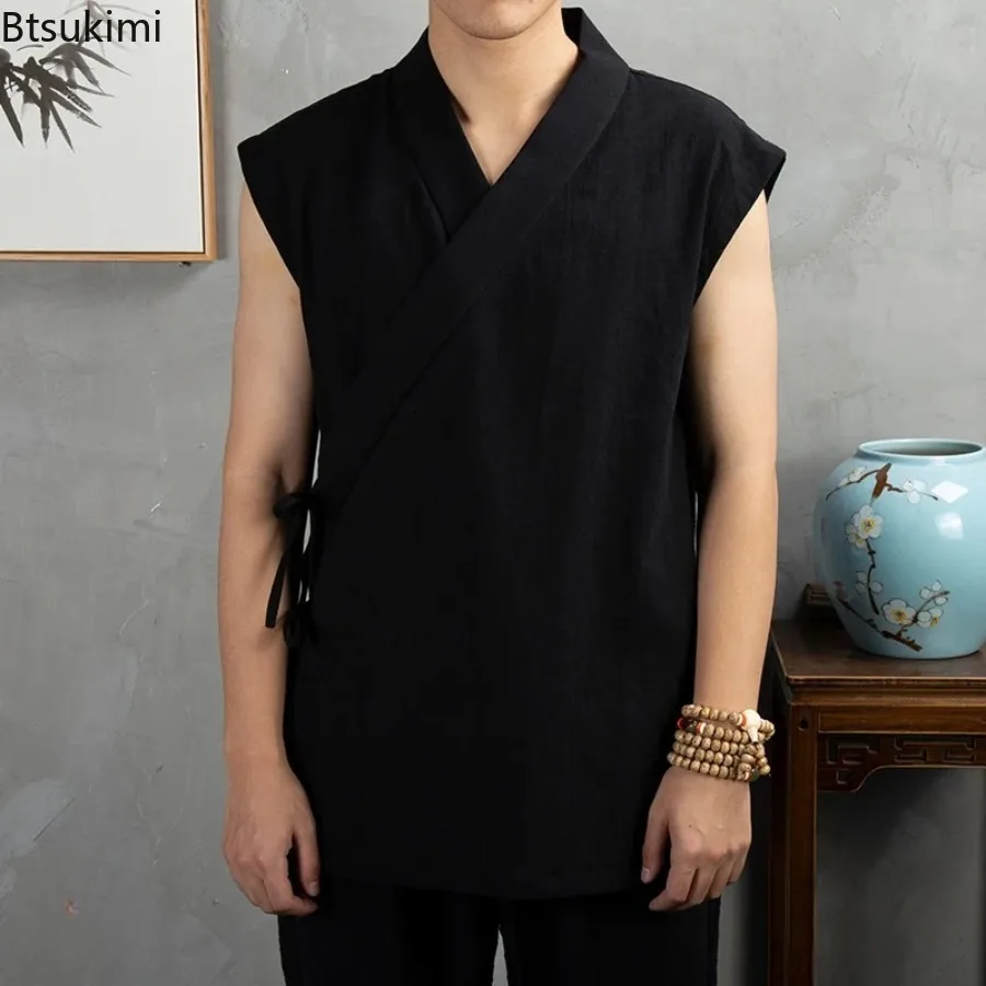 2026 Traditional Chinese Clothing Hanfu Men Linen Cotton Sleeveless Jacket Mens Tang Suit Kimono Cardigan Male Open Stitch Coat
2026 Traditional Chinese Clothing Hanfu Men Linen Cotton Sleeveless Jacket Mens Tang Suit Kimono Cardigan Male Open Stitch Coat