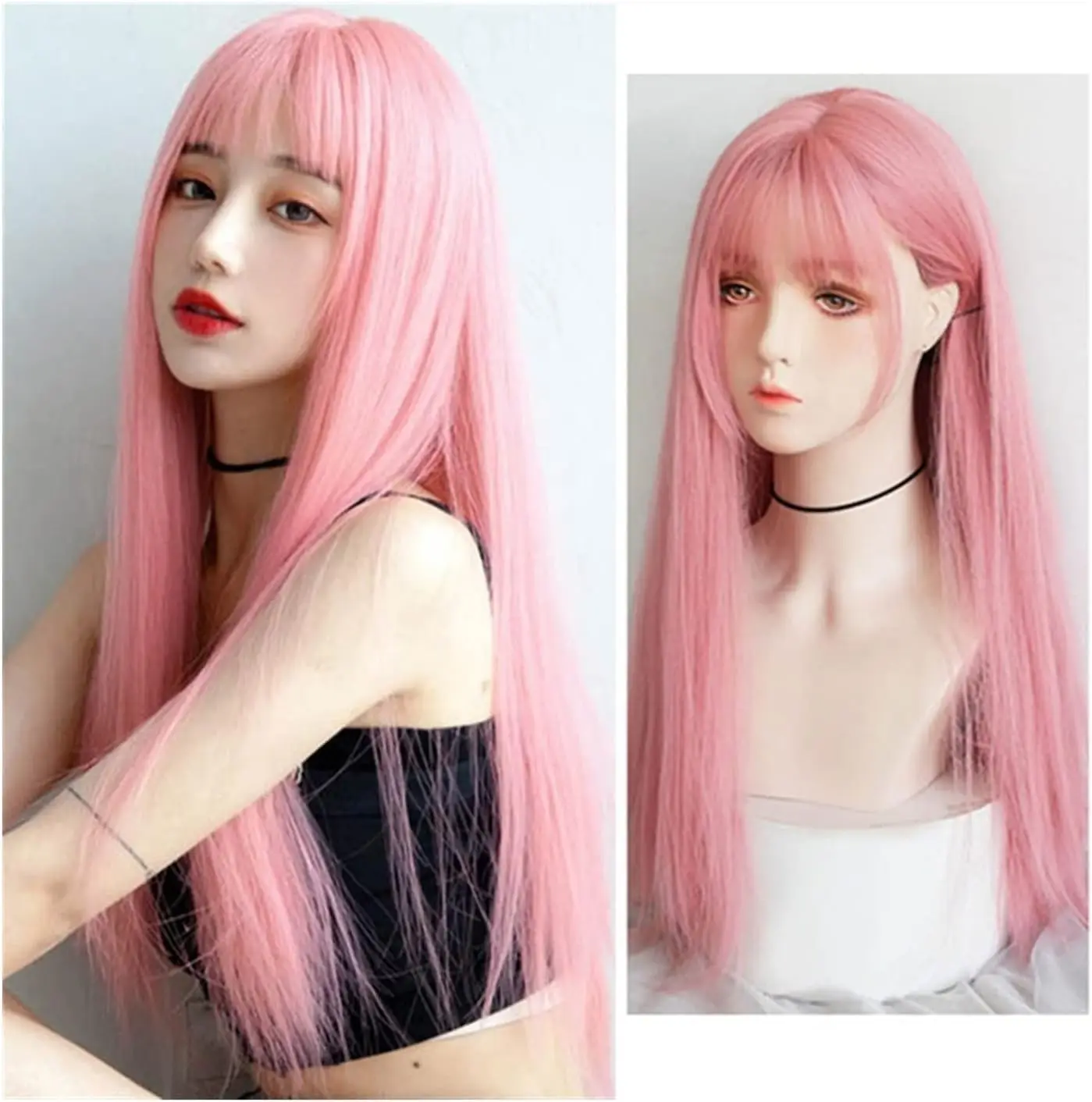 Pink Synthetic Wig Long Straight Hair With Bangs Women Fashion Heat-Resistant Natural Party Daily Use Full Head Cover
Pink Synthetic Wig Long Straight Hair With Bangs Women Fashion Heat-Resistant Natural Party Daily Use Full Head Cover