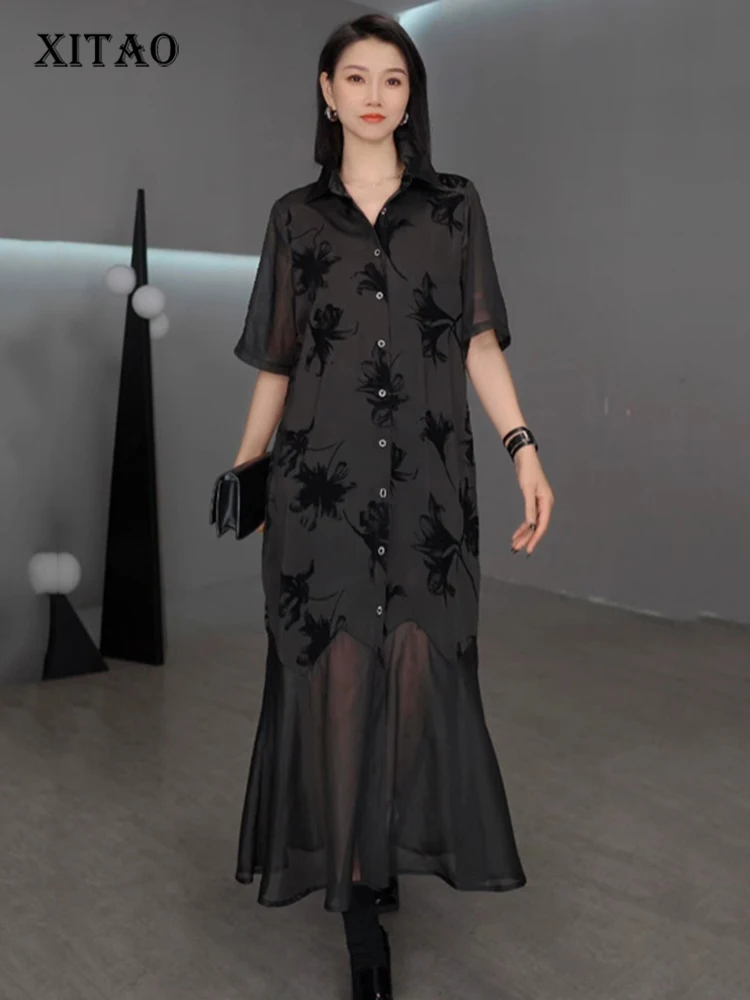 XITAO Vintage Patchwork Mesh Dress Loose Slimming A-line Women Summer Casual Single Breasted Temperament Shirt Dress ZMY1247
XITAO Vintage Patchwork Mesh Dress Loose Slimming A-line Women Summer Casual Single Breasted Temperament Shirt Dress ZMY1247