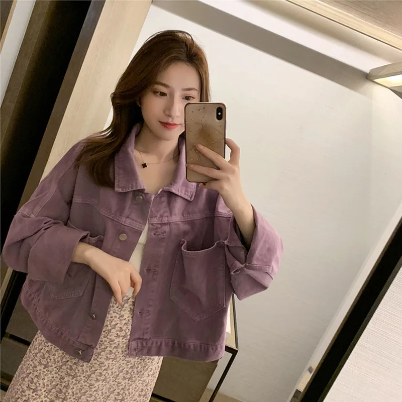 New Loose and Slim Versatile Purple Denim Short Jacket for Women Korean Style Casual Top Student Denim Jacket Small and Fresh
New Loose and Slim Versatile Purple Denim Short Jacket for Women Korean Style Casual Top Student Denim Jacket Small and Fresh