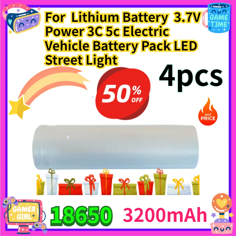 For 18650 Lithium Battery 3200mAh 3.7V Power 3C 5c Electric Vehicle Battery Pack LED Street Light 4pcs
For 18650 Lithium Battery 3200mAh 3.7V Power 3C 5c Electric Vehicle Battery Pack LED Street Light 4pcs